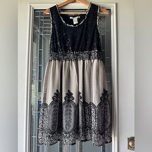American Rag Black and Cream sequin top Dress